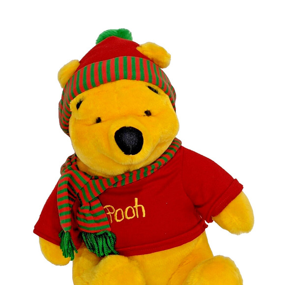 Disney Winnie the Pooh 14” Plush In Winter Hat and Scarf By Mattel Inc - Picture 2 of 8